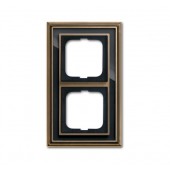 2CKA001754A4586; Рамка 2 поста Династия латунь античная черное стекло (1722-845-500)