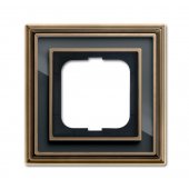 1754-0-4585; Династия Рамка 1 пост латунь античная черное стекло