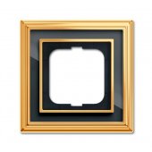 2CKA001754A4565; Рамка 1 пост Династия латунь полированная черное стекло (1721-835-500)