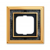 1754-0-4575; Династия Рамка 1 пост латунь полированная черная роспись