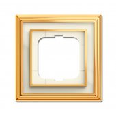 1754-0-4560; Династия Рамка 1 пост латунь полированная белое стекло