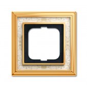 2CKA001754A4570; Рамка 1 пост Династия латунь полированная белая роспись (1721-836-500)