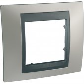 MGU66.002.239; UNICAtop Рамка 1 пост металл (никель/графит)