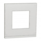 NU600285; Рамка UNICA PURE однопостовая горизонтальная белое стекло/белый