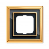 1754-0-4565; Династия Рамка 1 пост латунь полированная черное стекло