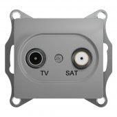 GSL000397; GLOSSA Розетка телевизионная TV-SAT одиночная в рамку 1дБ алюминий