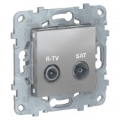 NU545630; Розетка R-TV/SAT, проходная Unica New алюминий