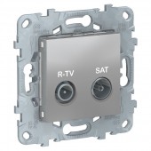 NU545430; Unica New Розетка R-TV/SAT, одиночная алюминий