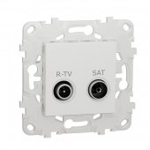 NU545618; Unica New Розетка R-TV/SAT, проходная белая