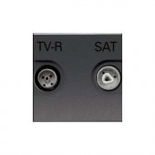 N2251.3 AN; Zenit Розетка телевизионная TV-R-SAT одиночная с накладкой антрацит