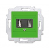 2CHH290040A6067; USB зарядка двойная Levit зелёная