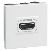 078768; Розетка HDMI Mosaic тип А гнездовые разъемы HDMI 1.3 - 2 модуля белая LCS²