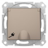 SDN3100468; Sedna Титан Розетка одинарная 16А c з/к, со шторками, с крышкой, быстрозаж. контакты