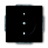 2013-0-5333; SOLO/FUTURE Розетка с заземлением со шторками черный бархат 16А 250В SCHUKO