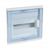 001421; Щит встраиваемый Nedbox с синей полупрозрачной скругленной дверью 1 рейка 12+2 модуля