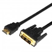 17-6304; Шнур HDMI - DVI-D с фильтрами, длина 2 метра (GOLD) (PE пакет)