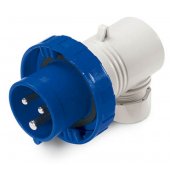 DIS2261633 Вилка кабельная угловая, винтовой зажим, 16A, 2P+E, IP67 для сечения кабеля 1.5-2.5мм2, 230В, цвет синий