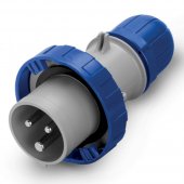 DIS2181633 Вилка кабельная прямая, винтовой зажим, 16А, 2P+E, IP67, 6ч для сечения кабеля 1.0-2.5мм2, 230В, цвет синий