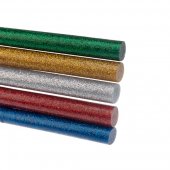 09-1285; Клеевые стержни, Ø11 мм, 270 мм, цветные с блестками, 10 шт., хедер