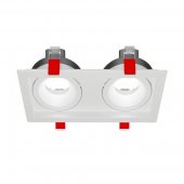 V1-R0-00435-10010-2000000; Рамка для модульного светильника FLEX 50 11 двойная встраиваемая 110х220х55мм RAL9010 поворотная