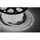 142-605; LED лента 220 В, 10х7 мм, IP67, SMD 2835, 60 LED/m, цвет свечения белый, бухта 100 м
