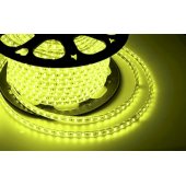142-602; LED лента 220 В, 10х7 мм, IP67, SMD 2835, 60 LED/m, цвет свечения желтый, бухта 100 м