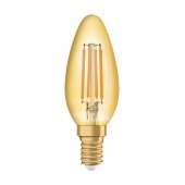 4058075293434; Лампа светодиодная филаментная LED 4Вт E14 2500K 410лм свеча золото 230V FIL CL В (замена 35Вт) Vintage 1907