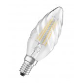 4058075055391; Лампа светодиодная LED 4Вт E14 FILAMENT CLBW40, тепло-белый прозрачнаявитая свеча