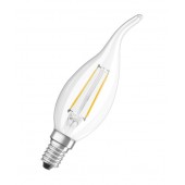 4058075055452; Лампа светодиодная LED 4Вт E14 FILAMENT CLBA40 тепло-белый прозрачная свеча на ветру