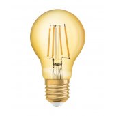4058075293090; Лампа светодиодная филаментная LED 4Вт E27 2400K 410лм груша золото 230V FIL CL А (замена 35Вт) Vintage 1907