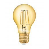 4058075293359; Лампа светодиодная филаментная LED 7.5Вт E27 2400K 865лм груша золото 230V FIL CL А (замена 35Вт) Vintage 1907
