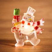 501-022; "Снеговик с подарком" RGB на присоске