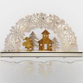 504-021; Деревянная фигурка с подсветкой "Рождественская сказка" 44.5x6x24 см