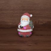505-028; Керамическая фигурка «Дед Мороз с елочкой» 10.7х9.2х15.4 см