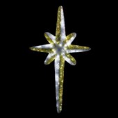 506-242; Фигура "Звезда 8-ми конечная", LED подсветка высота 120см, бело-золотая