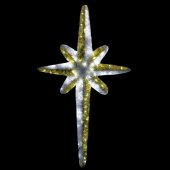506-244; Фигура "Звезда 8-ми конечная", LED подсветка высота 180см, бело-золотая