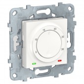 NU550118; Unica New Термостат электронный 8А встроенный термодатчик белый