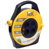 WKP23-06-04-10; Удлинитель на катушке УК10 с термозащитой 4 розетки 2P/10м 2х0,75 мм² "Garden"
