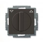 2CKA001101A0929; Механизм выключателя жалюзи повортоный с накладкой с ручкой без фиксации 1P+N+E серия Basic 55 цвет черный château-black