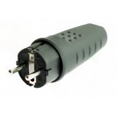 DIS1103100 Вилка кабельная прямая, каучуковая, 16А, 2P+E, IP20 для сечение кабеля 0,75 - 2.5мм2 (макс. сечение кабеля 3х2.5мм2), цвет черный