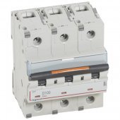 409841; Автоматический выключатель DX³ 25 кА хар-ка D 3P 400 В 100 А 4.5 модуля