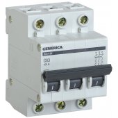 MVA25-3-063-C; Автоматический выключатель GENERICA ВА47-29 3P 63А 4.5кА х-ка С