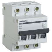 MVA25-3-016-C; Автоматический выключатель GENERICA ВА47-29 3P 16А 4.5кА (С)