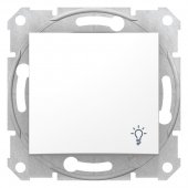 SDN0900121; Sedna Выключатель кнопочный с символом "свет" белый