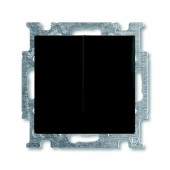 2CKA001012A2178; Механизм 2-клавишного 1-полюсного выключателя с клавишей с линзой подсветки с неоновой лампой серия Basic 55 цвет черный château-black