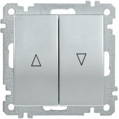 EVB25-K23-10; Выключатель 2 клавиши ВС10-1-5-Б жалюзи BOLERO серебрянный