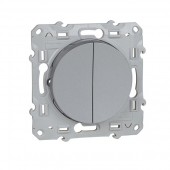 S53R213; Odace Переключатель двухклавишный алюминий
