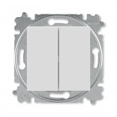2CHH598745A6016; Выключатель кнопочный двухклавишный Levit серый/белый