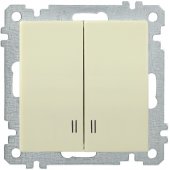 EVB21-K33-10; Выключатель 2 клавиши ВС10-2-1-Б с индикацией 10А BOLERO кремовый