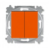 2CHH598745A6066; Выключатель кнопочный двухклавишный Levit оранжевый/дымчатый чёрный